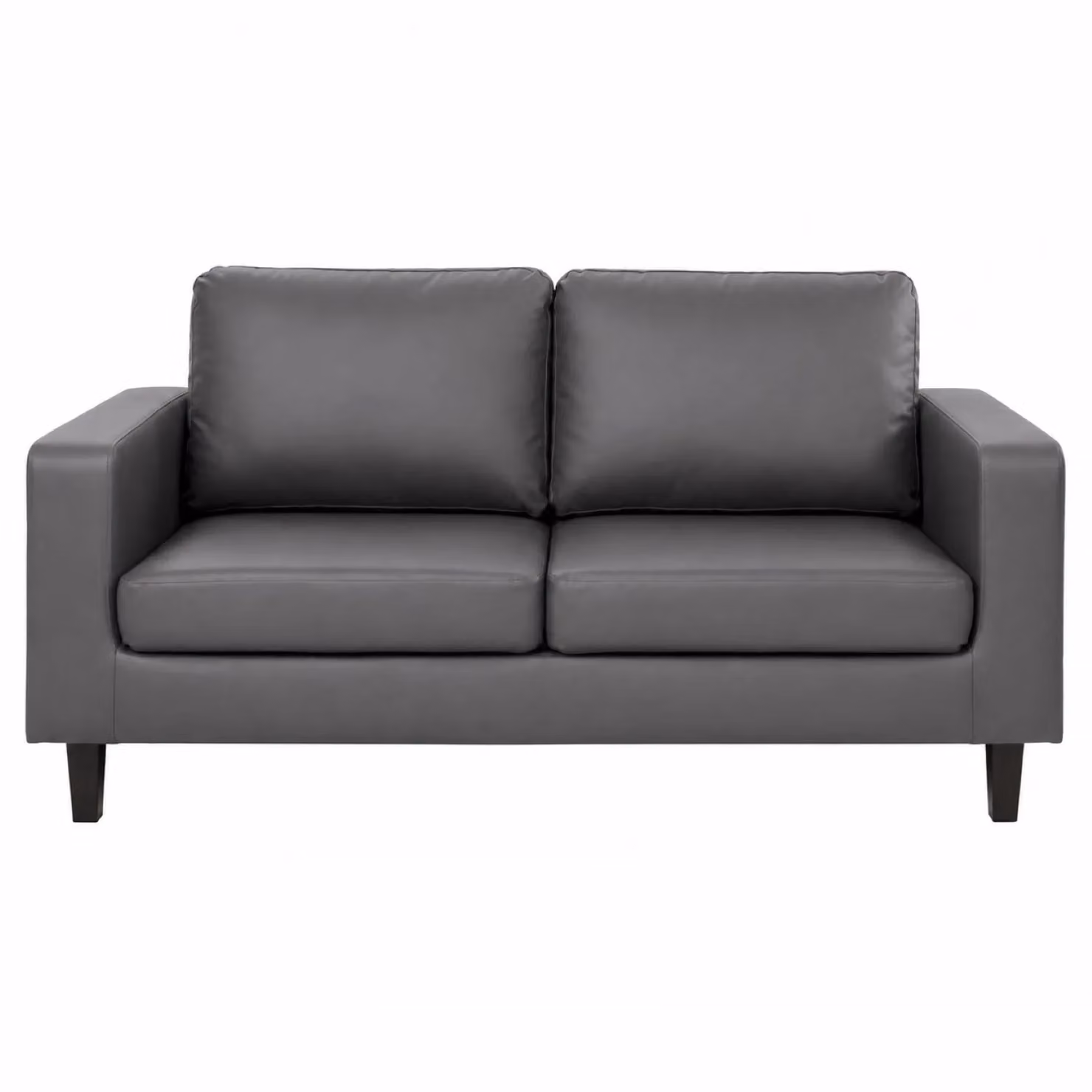 Artemis Home Monmouth 3 Seat Sofa in Grey with Synthetic Leather Upholstery and Solid Wood Frame – 3