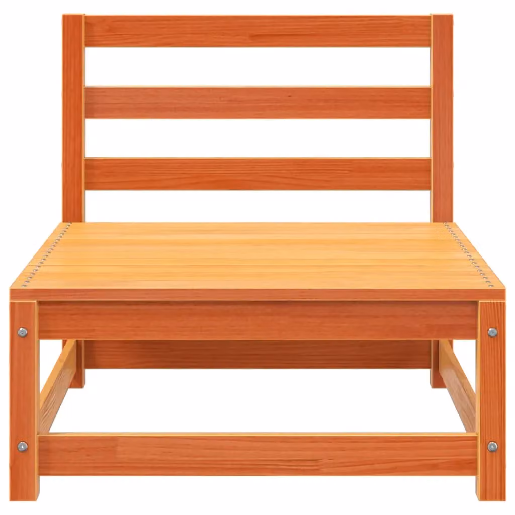 Berkfield Home Armless Garden Sofas, 2 Piece Set, Wax Brown Solid Pine Wood, W/D/H: 70 x 70 x 67 cm – 2