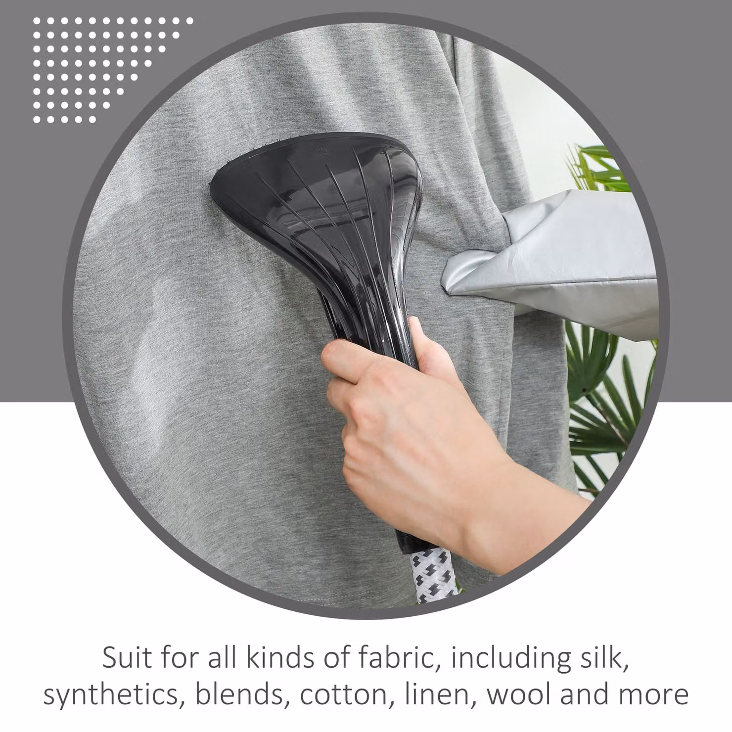 HOMCOM Clothes Steamer with Stand and Adjustable Pole, 11 Steam Levels, Black, Height: 41-110 cm – 5