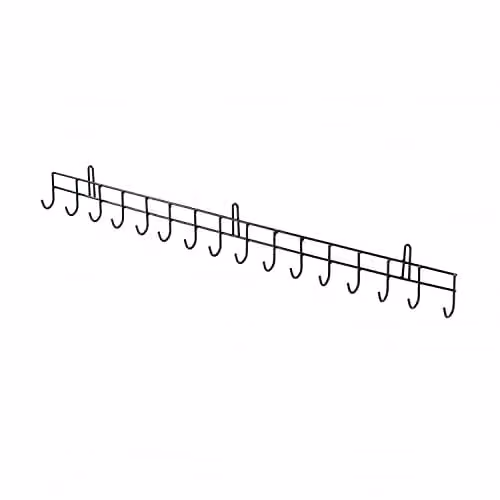 Oypla 16 Hook Metal Garden Tool Storage Rack, Green Wall Mounted Steel Hanger for Sheds and Garages – 1