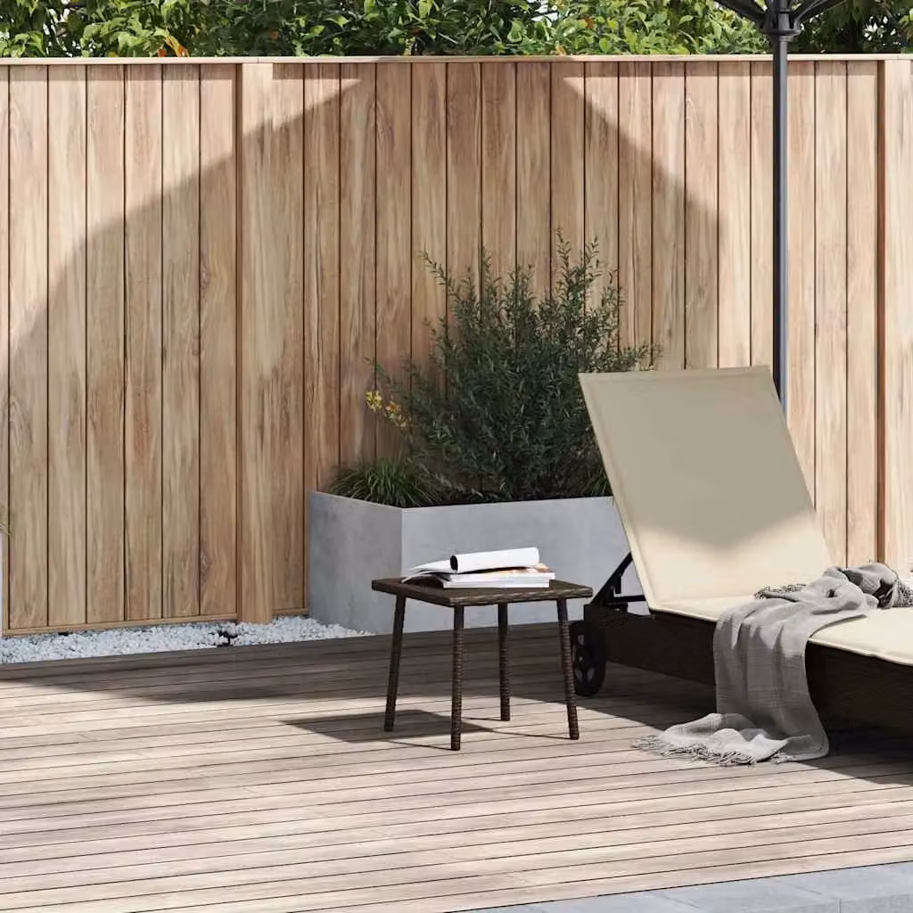 Berkfield Home Garden Rectangular Coffee Table in Brown Poly Rattan, W/D/H: 40 x 40 x 37 cm – 2