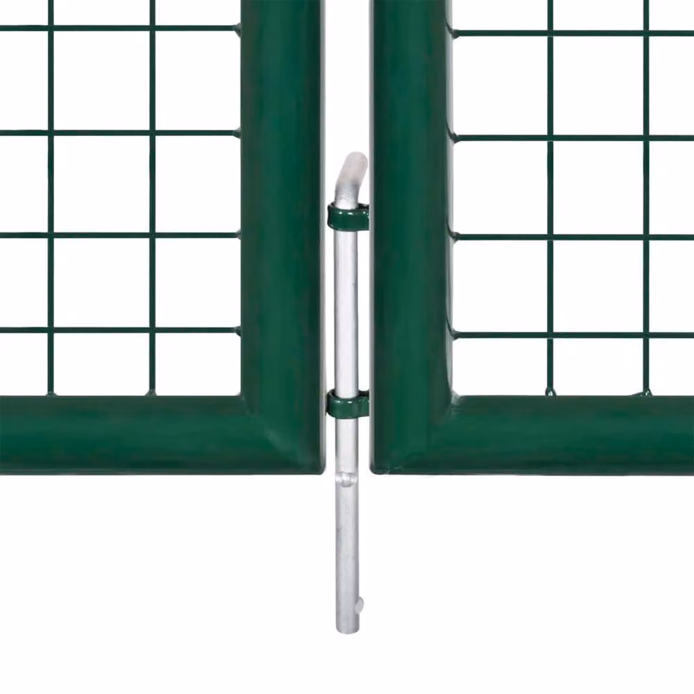 Berkfield Home Green Galvanised Steel Mesh Single Garden Gate W: 390 cm, H: 100 cm – 3
