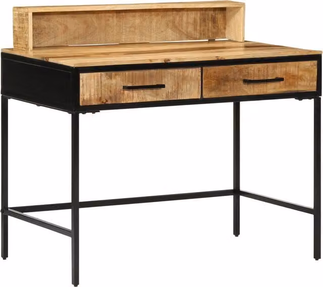 Berkfield Home Industrial Mango Wood Console Table in Brown and Black, W/D/H: 100 x 55 x 75 cm – 1