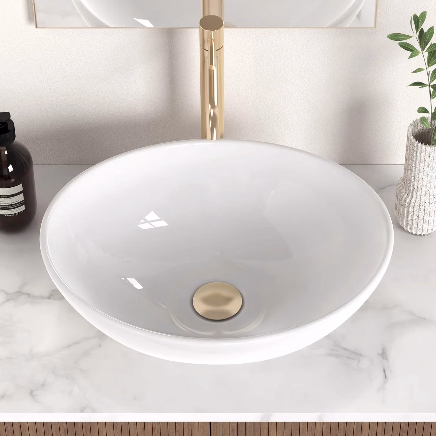 Dprodo White Oval Ceramic Countertop Bathroom Sink W/D/H: 83 x 40 x 15 cm – 2