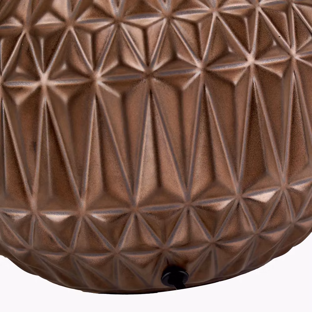 Ruma Set of 2 Anneli Bronze Aztec Texture Ceramic Table Lamps – 3