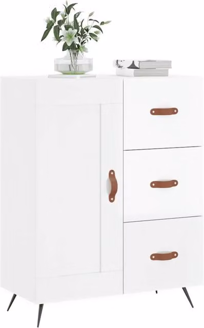 Berkfield Home Modern High Gloss White Sideboard W/D/H: 69.5 x 34 x 90 cm – 1