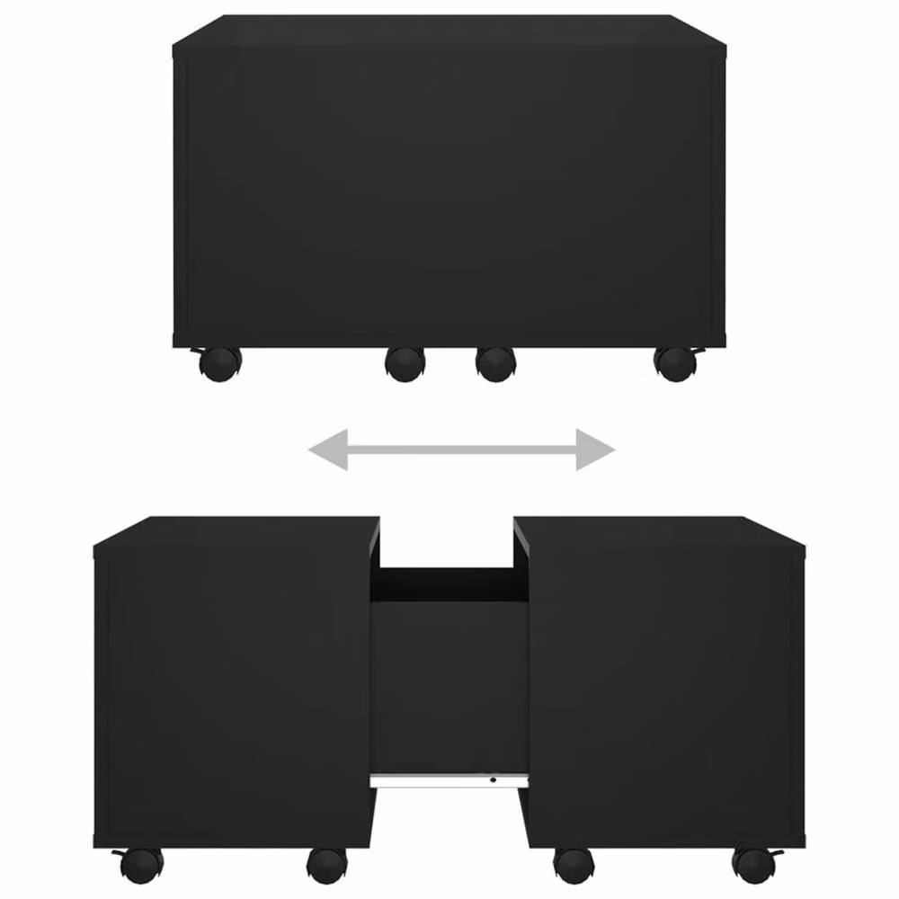 Berkfield Home Modern Black Square Coffee Table in Composite Wood W/D/H: 60 x 60 x 38 cm – 5