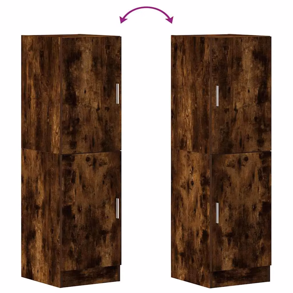 Berkfield Home Smoked Oak Kitchen Cabinet in Brown, W/D/H: 38 x 41.5 x 131.5 cm – 4