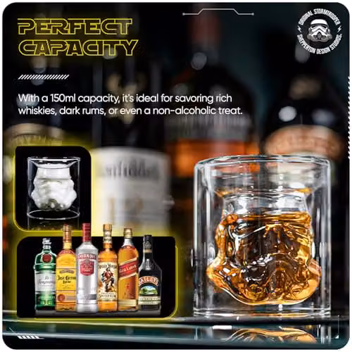 ThumbsUp! Original Stormtrooper Inverted Whisky Glass, Transparent, 150ml – 4