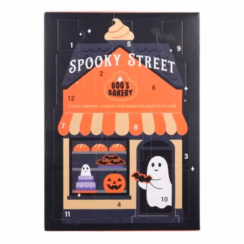 Something Different Wholesale Spooky Street 12-Day Halloween Advent Calendar for Adults in Black, Orange and Multicolour – 1