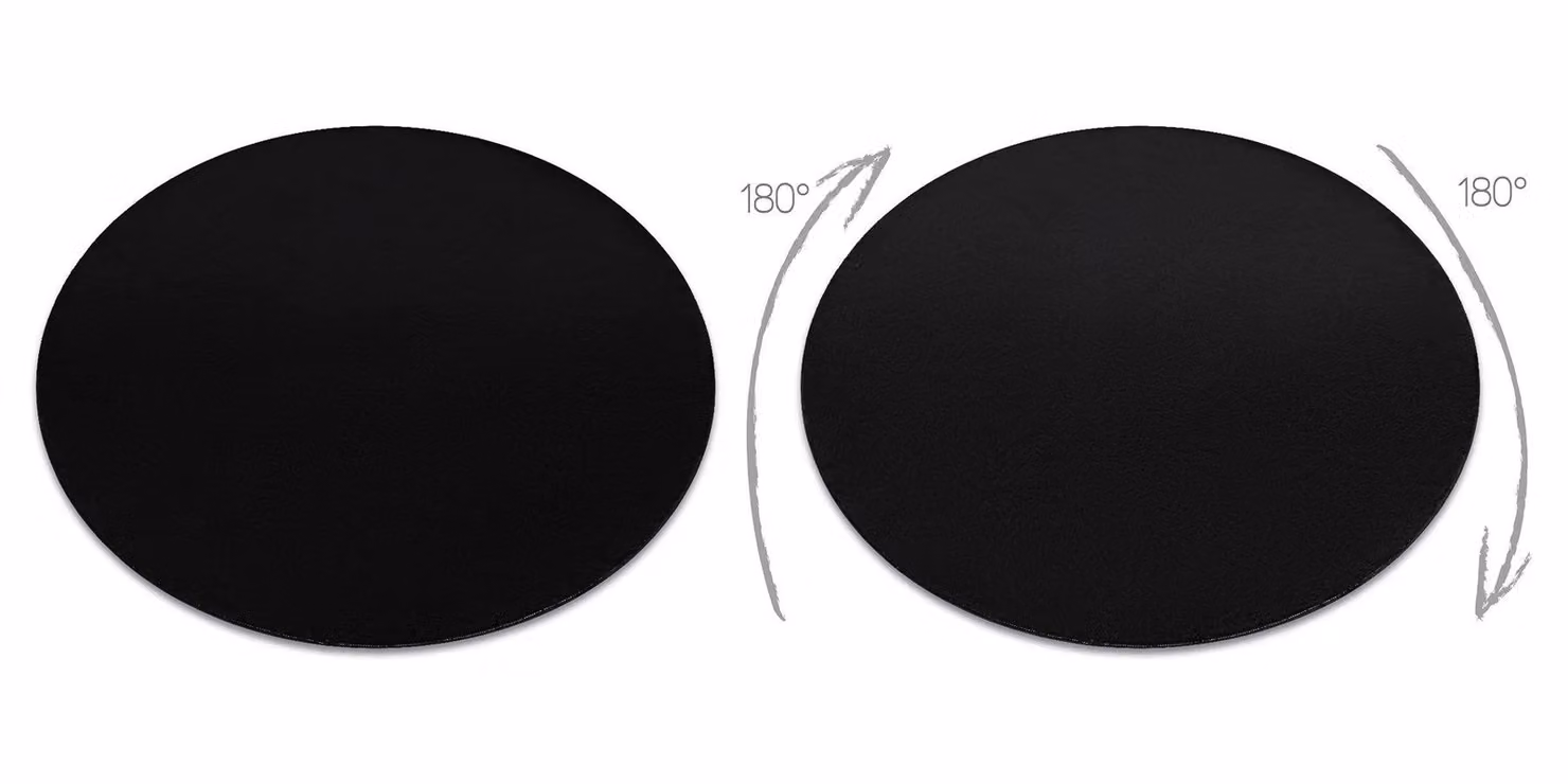 RugsX Lindo Round Black Polyester Rug, Diameter: 200 cm – 2
