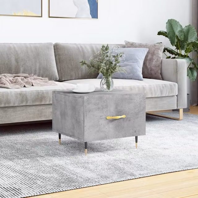 Berkfield Home Modern Square Coffee Table in Grey, W/D/H: 50 x 50 x 40 cm
