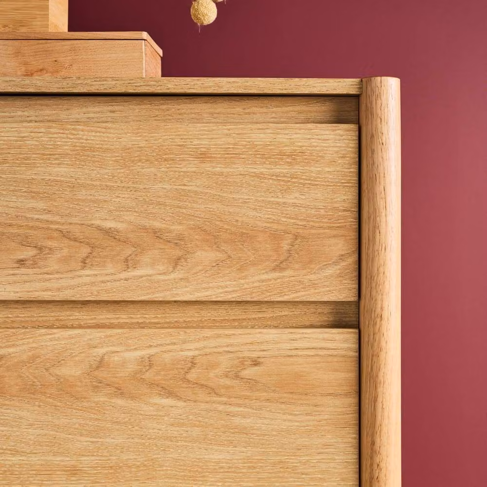 sweeek Modern Wood Effect Chest of 4 Drawers in Brown, W/D/H: 98 x 40 x 80 cm – 4