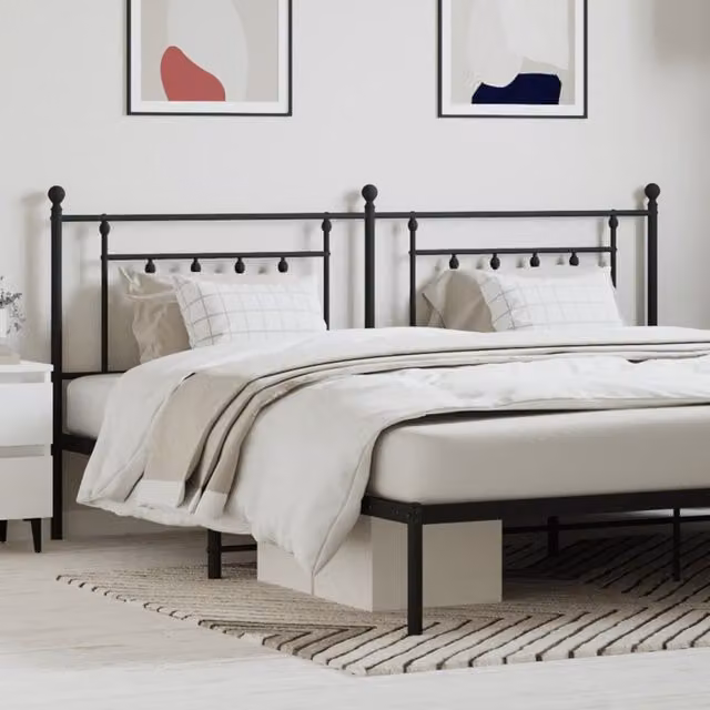 Berkfield Home Classic Metal Headboard in Black, 193 cm