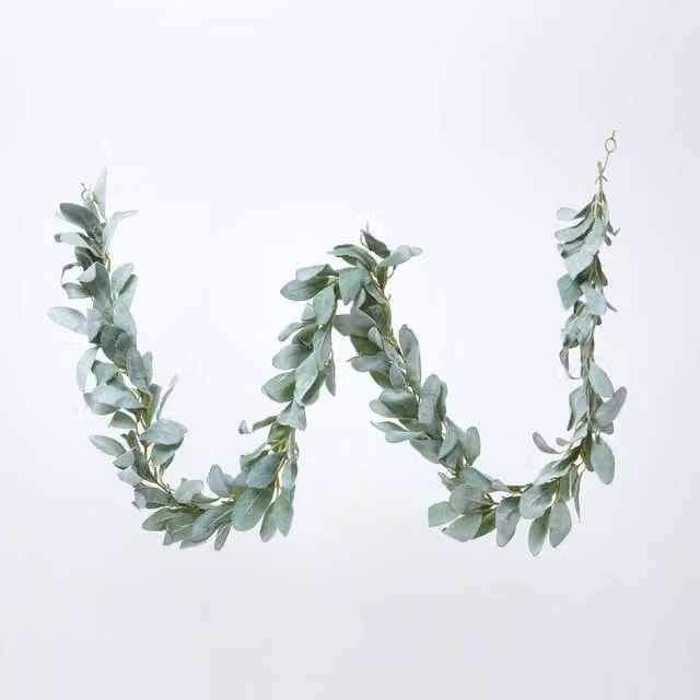 Homescapes Green Lambs Ear Foliage Garland, 190 cm