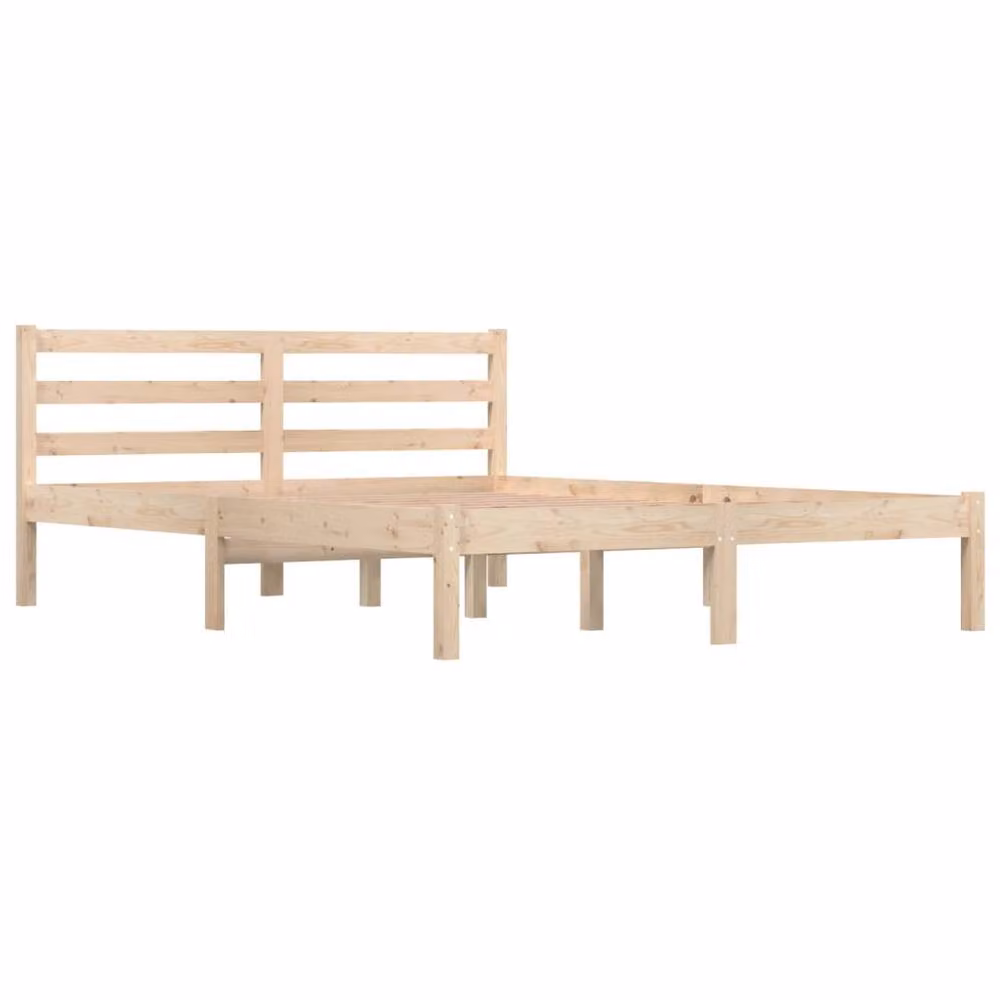 Berkfield Home Small Double Solid Wood Pine Bed Frame in Brown – 2