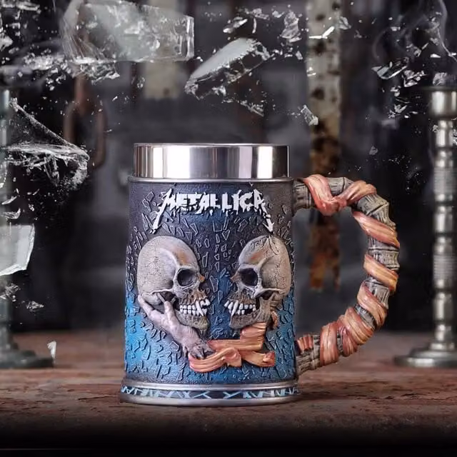 Nemesis Now Metallica Sad But True Multicolour Resin and Stainless Steel Mug, Height: 15.5 cm