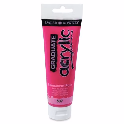 Daler-Rowney Graduate Acrylic Paint Permanent Rose, 120 ml – 1