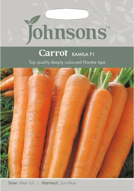Johnsons Kamila F1 Orange Carrot Vegetable Seeds