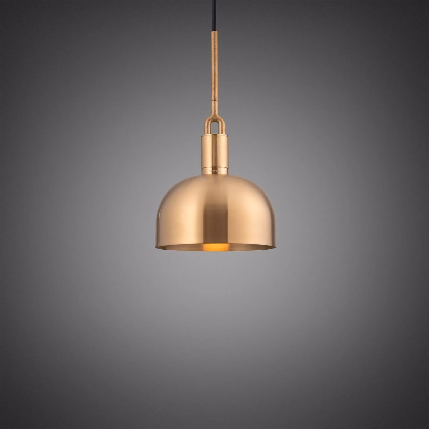 Buster + Punch Forked Pendant Light in Black and Gold/Brass with Linear Knurl Finish