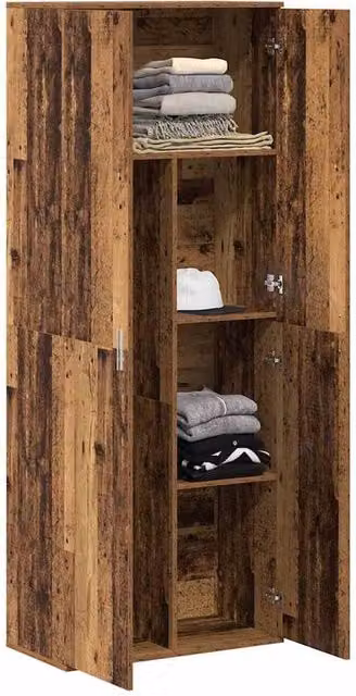 Berkfield Home Old Wood Highboard in Brown, W/D/H: 70 x 35 x 180 cm