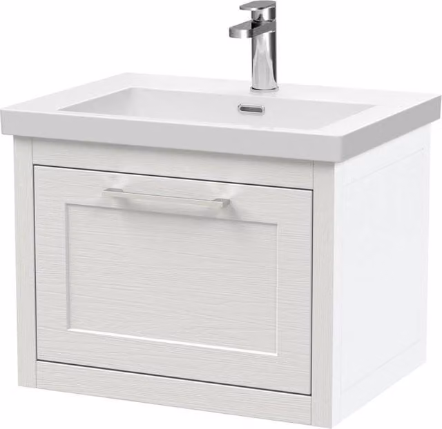 Balterley Blithbury Wall Mounted 1 Drawer Vanity Basin Unit, White