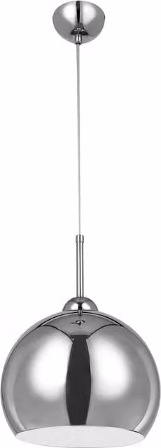 Orsina Modern Chrome and White Dome Pendant Light in Silver – 1