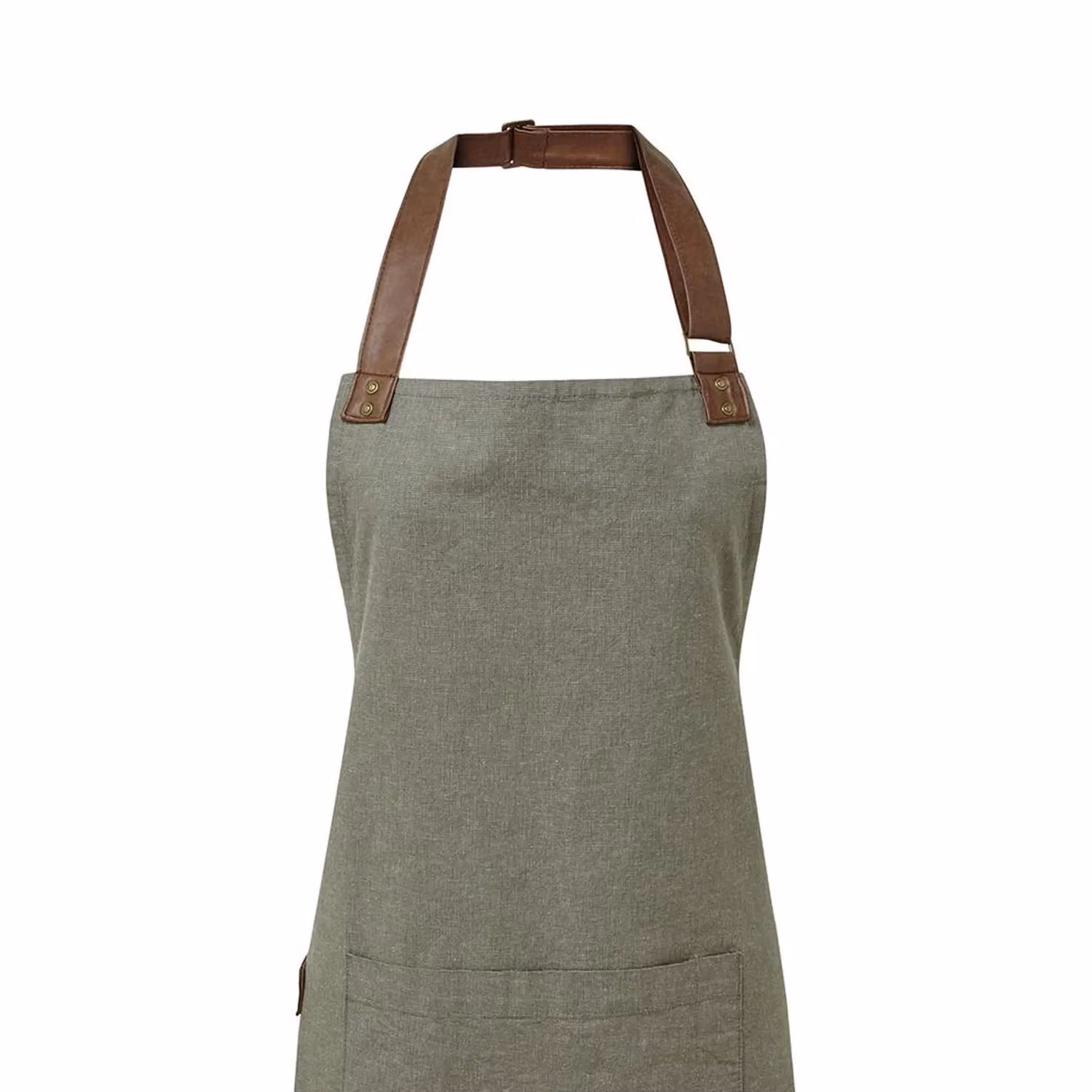 Premier Annex Oxford Faux Leather Bibbed Full Apron for Adults in Dark Green – 2