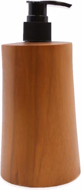 KDMD Natural Teakwood Soap Dispenser in Brown with Pump and Refillable Design