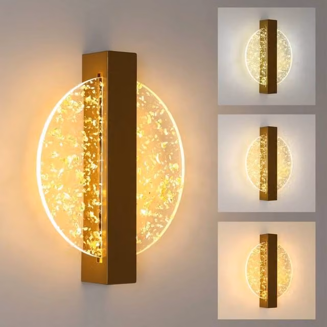 Kelvenix Modern Round LED Wall Light in Gold/Brass, 12W Dimmable Accent Lamp – 1