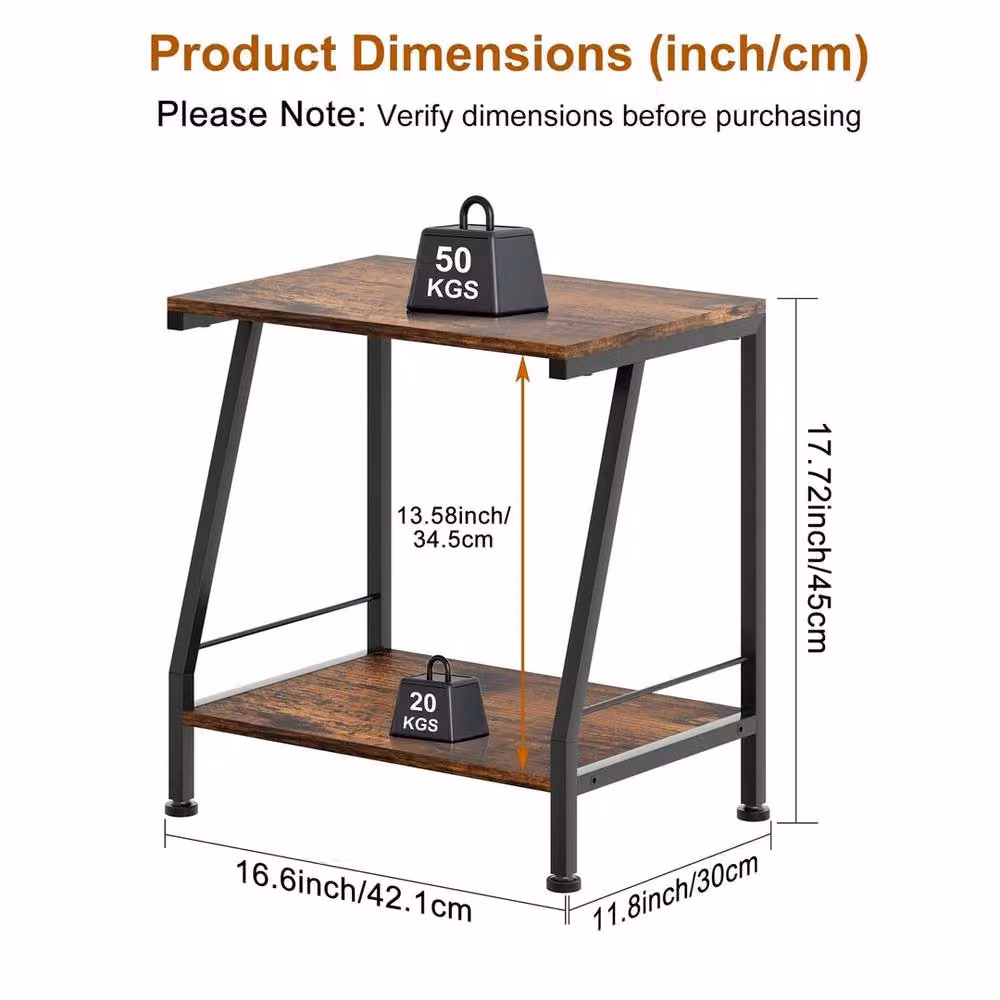 FORGEVIO 2 Tier Printer Stand with Storage in Brown – 2