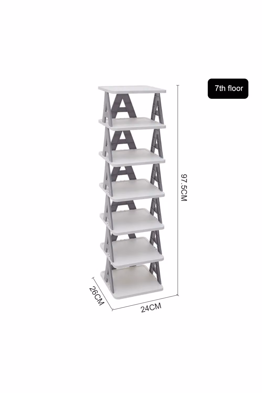H&O Direct 7-Tier Corner Vertical Shoe Rack in Grey – 2