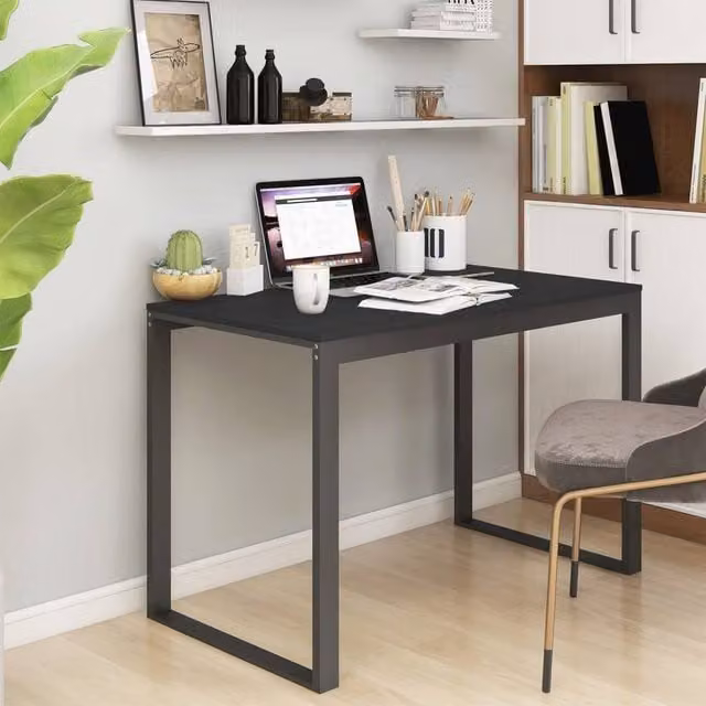 Berkfield Home Black Computer Desk in Engineered Wood W/D/H: 110 x 60 x 73 cm