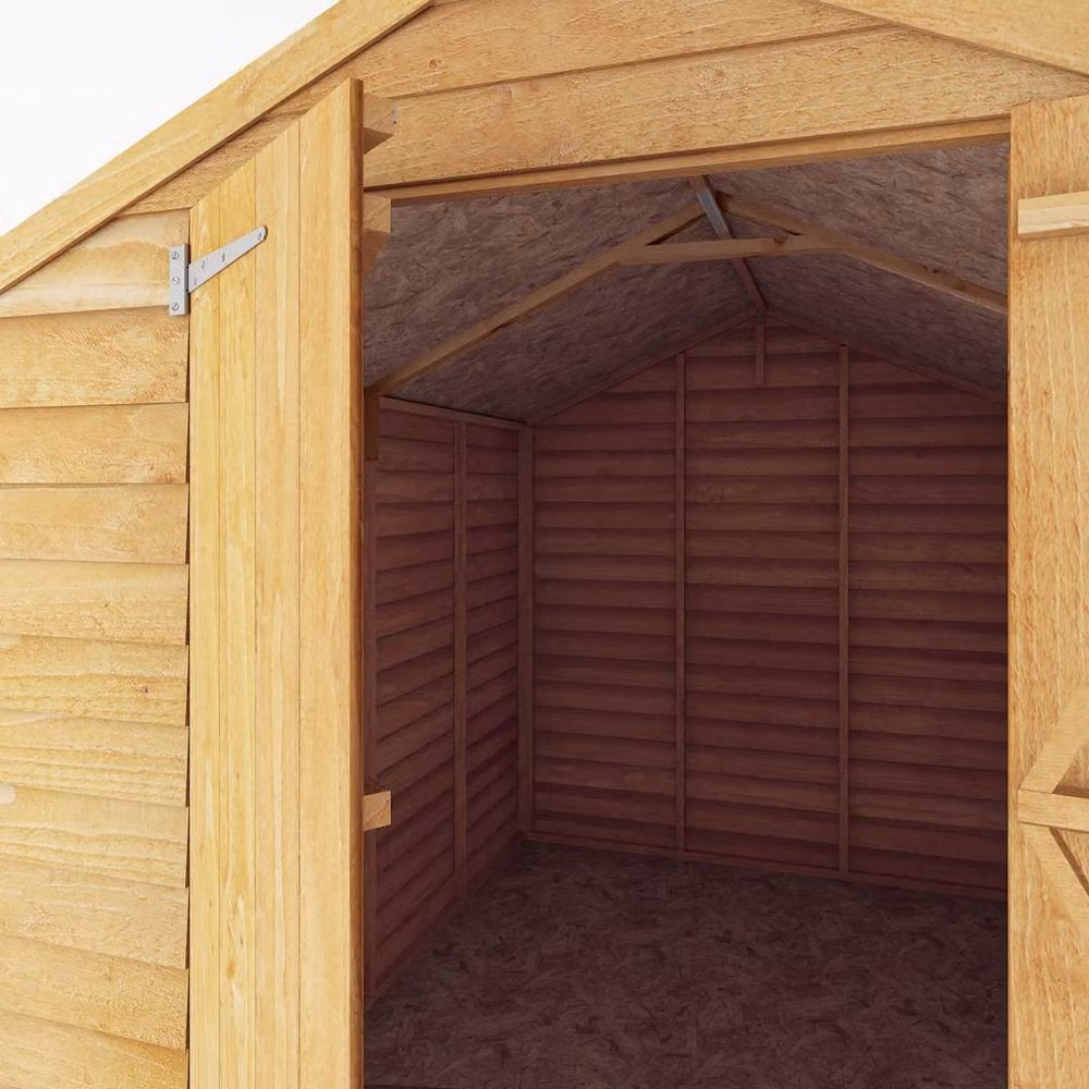 Mercia Double Door Overlap Apex Windowless Wooden Storage Shed in Brown, L 243.84 x W 190.5 x H 198.6 cm – 6