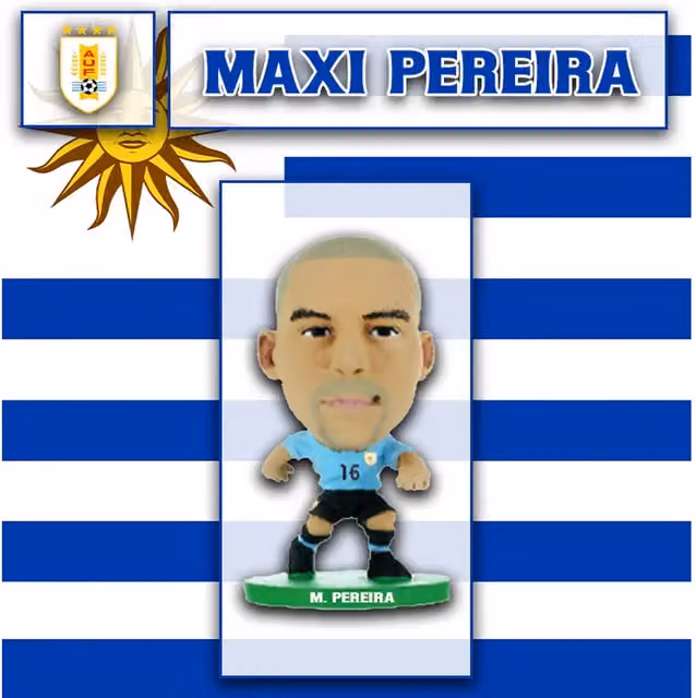 SoccerStarz Uruguay Maxi Pereira Mini Figure, Blue, Height: 5 cm