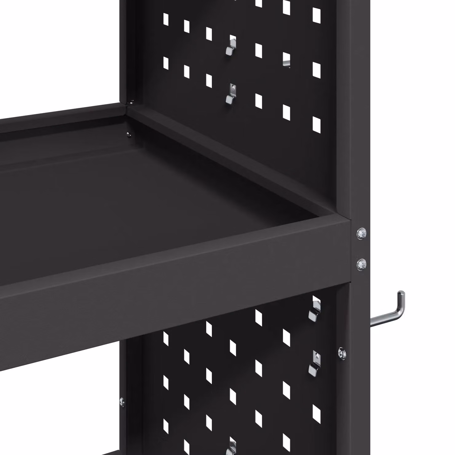 Berkfield Metal Tool Trolley with Shelf and Wheels in Black – 7