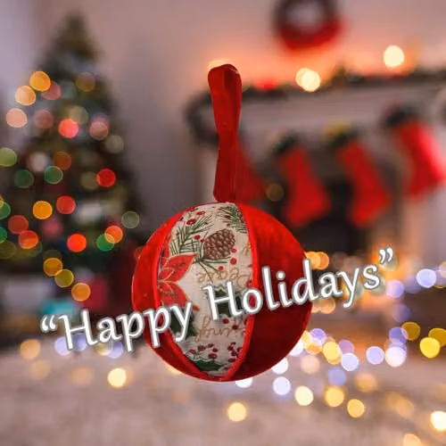 VFM e-Store Red Floral Textile Christmas Hanging Bauble, W/D/H: 21 x 13 x 13 cm – 4