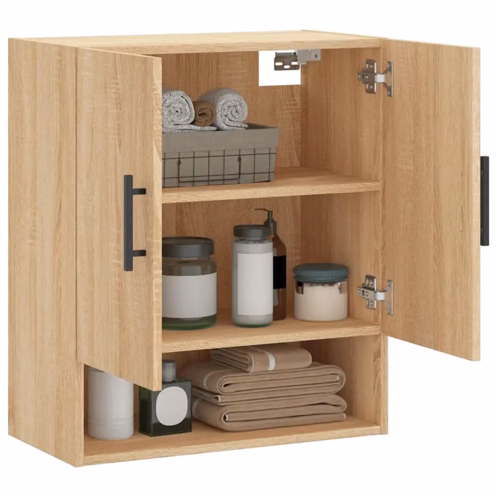 Berkfield Home Sonoma Oak Wall Cabinet in Brown, W/D/H: 60 x 31 x 70 cm – 3