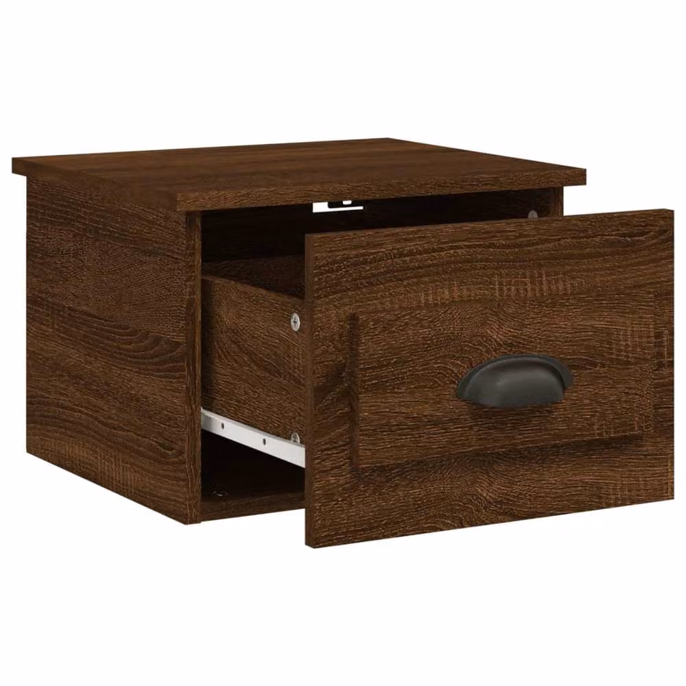 Berkfield Home Wall-mounted Bedside Cabinet in Brown Oak, W: 41.5 cm, D: 36 cm, H: 28 cm – 4