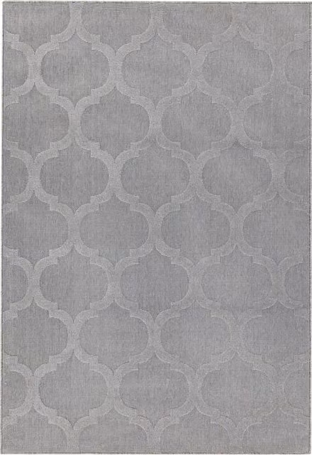 Asiatic Carpets Antibes Grey Trellis Washable Indoor Outdoor Area Rug, W: 80 cm, L: 150 cm