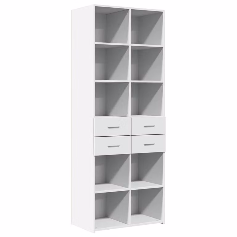 Berkfield Home Modern White Highboard in MDF, W/D/H: 70 x 42.5 x 185 cm