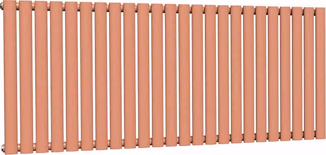 Lux Heat Oval Horizontal Coloured Steel Radiator in Orange, W: 144 cm, H: 60 cm