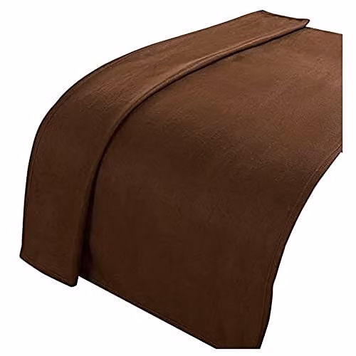 Dreamscene Plain Brown Fleece Throw Blanket, W/D/H: 120 x 150 cm