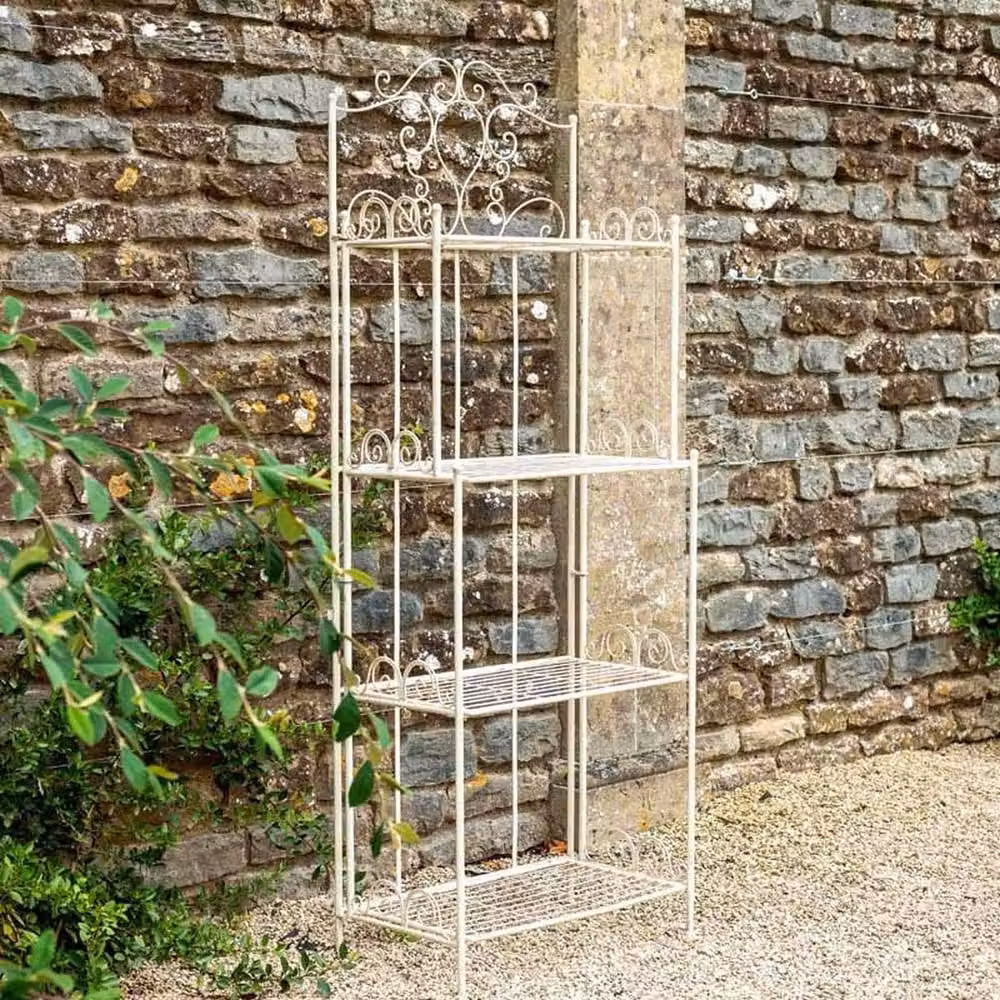 Ascalon Design Ltd Blais Bakers Rack and Plant Stand, Cream, W: 33 cm, D: 60 cm, H: 160 cm – 2