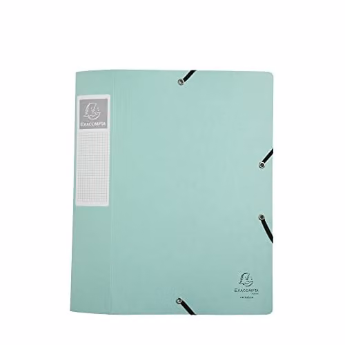 Exacompta Cartobox A4 Filing Box with Rubber Bands in Glossy Aquarel Card, Assorted Colours, W: 33 cm, D: 25 cm, H: 6 cm