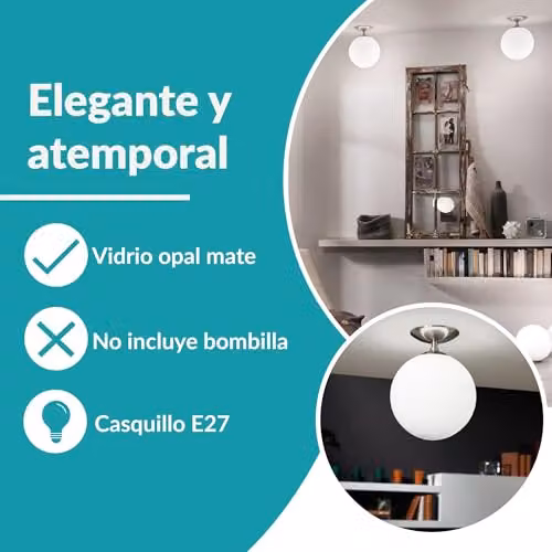 Eglo Rondo Sphere Glass and Metal Ceiling Light in White and Silver – 2
