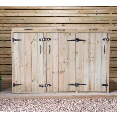 Garden Village Supreme 6 Recycling Box Chest in Brown Wood – 1