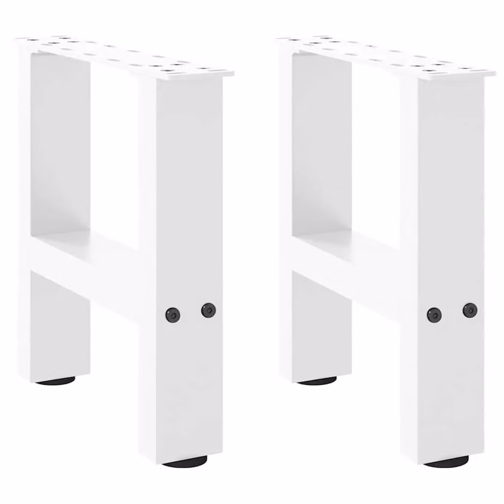 Berkfield Home White Steel Coffee Table Legs, 2 Pieces, H: 30 cm x W: 30 cm x D: 30 cm
