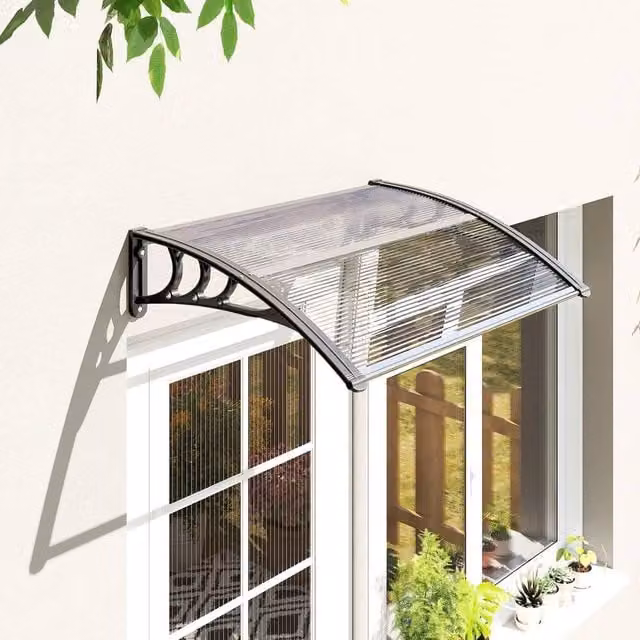 EONLION Clear Polycarbonate Outdoor Window and Door Canopy Awning, Width: 100 cm – 1