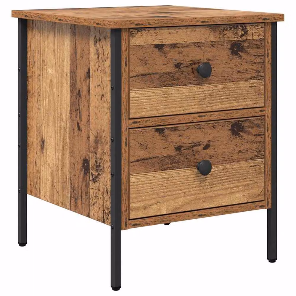 Berkfield Home Traditional Bedside Cabinet in Brown Old Wood, W/D/H: 40 x 42 x 50 cm – 3